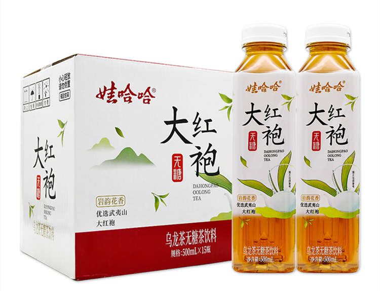 娃哈哈大红袍配料表及保质期多久，娃哈哈无糖茶饮料乌龙茶大红袍15瓶500ml