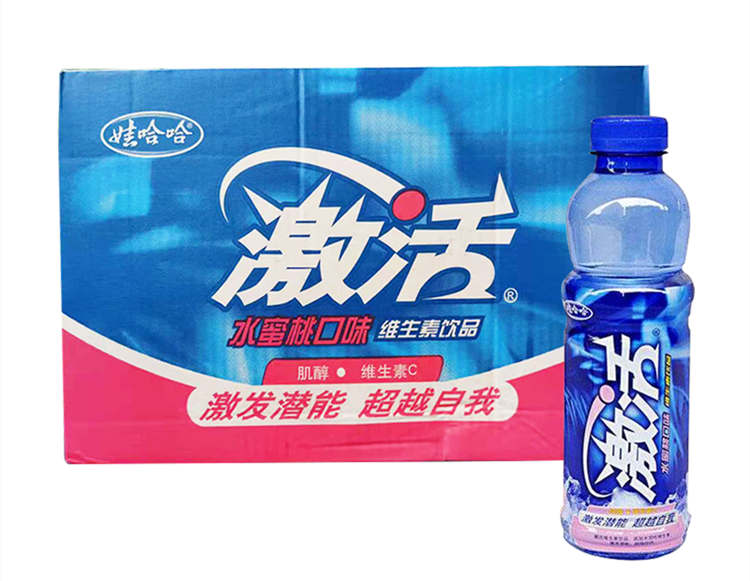 娃哈哈激活配料表及保质期多久，娃哈哈激活维生素饮料 600ml*15瓶水蜜桃柑橘味