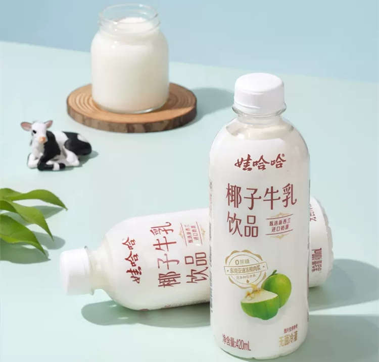 娃哈哈椰子牛乳配料表及保质期多久，娃哈哈椰子牛乳饮品420mL*6瓶牛奶风味饮料