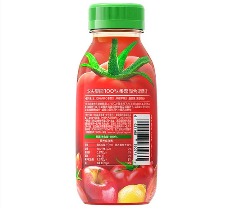 农夫果园?番茄汁配料表及保质期多久，农夫山泉农夫果园100%番茄