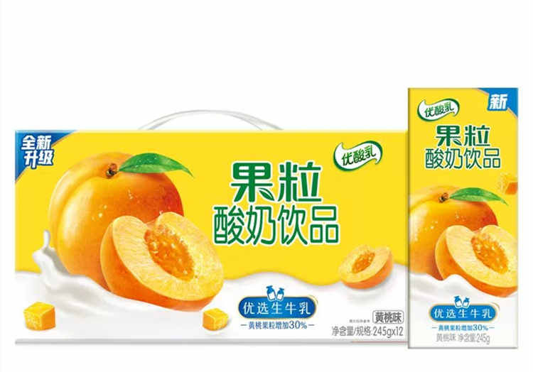 优酸乳黄桃味配料表及保质期多久，伊利真果粒优酸乳245g黄桃味