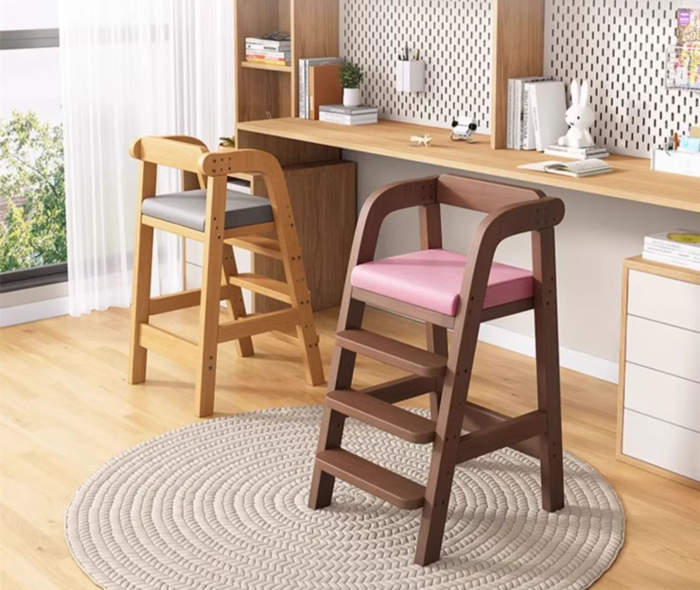 实木儿童餐椅宝宝家用吃饭椅加宽加大高脚椅