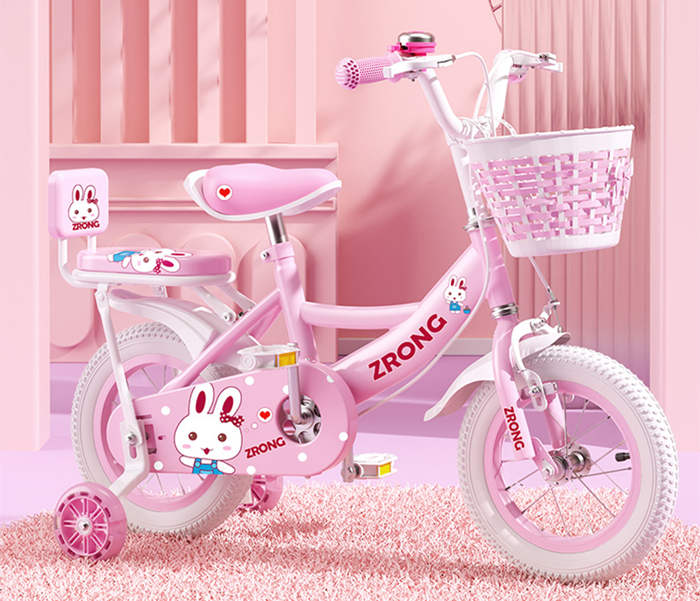 粉色女孩儿童自行车3岁到6岁到12岁小孩女款脚踏单车