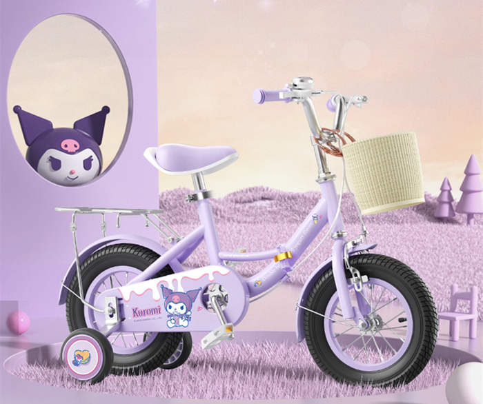 正版库洛米儿童自行车女孩3-6一10岁12小孩女童脚踏单车