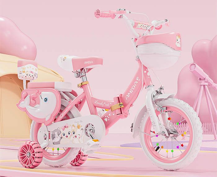 折叠儿童自行车14寸/16寸18寸女孩单车脚踏车