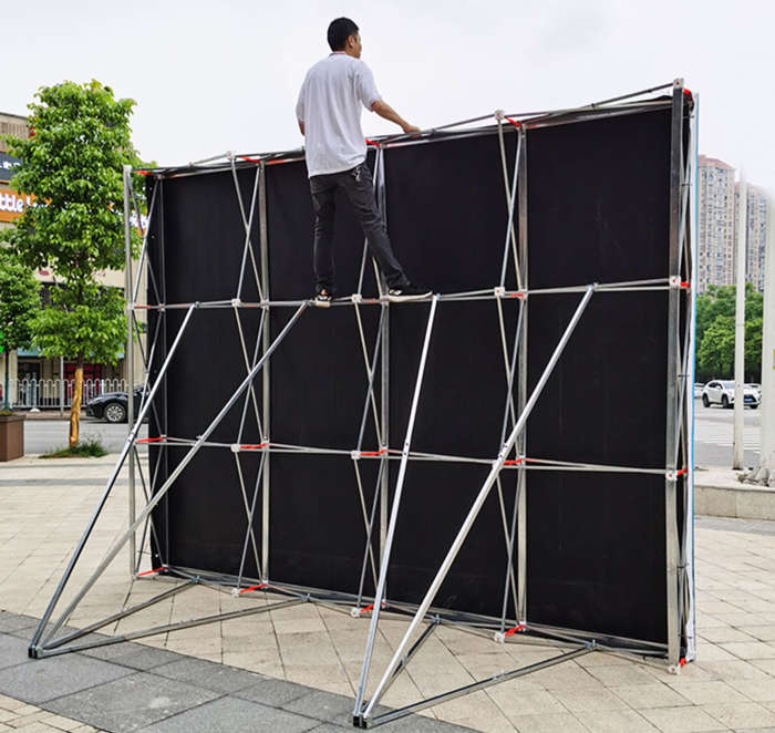 广告桁架喷绘背景架折叠拉网展架