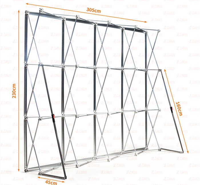 拉网展架铝合金婚庆折叠背景墙KT板展示架展板架